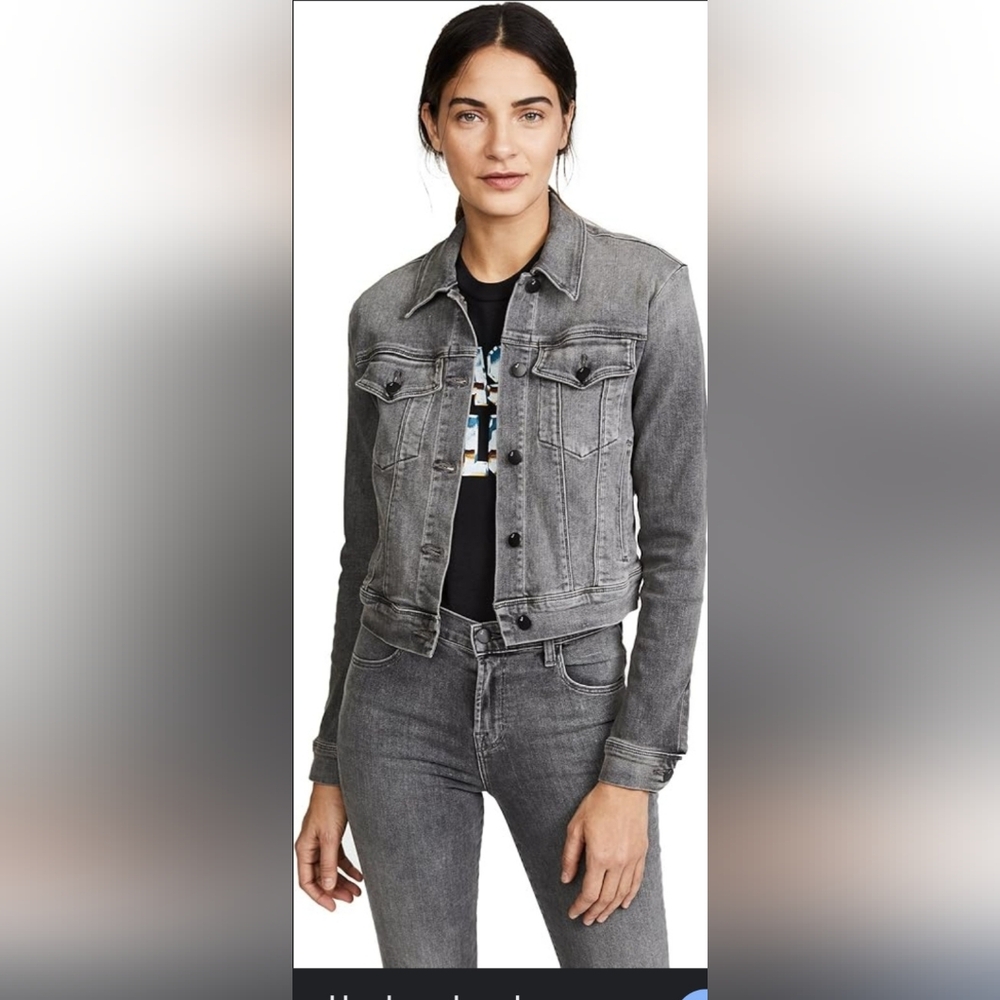 J Brand Harlow Denim Jacket In Earl Gray